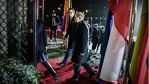 Le chancelier fédéral Olaf Scholz et le premier ministre polonais Mateusz Morawiecki