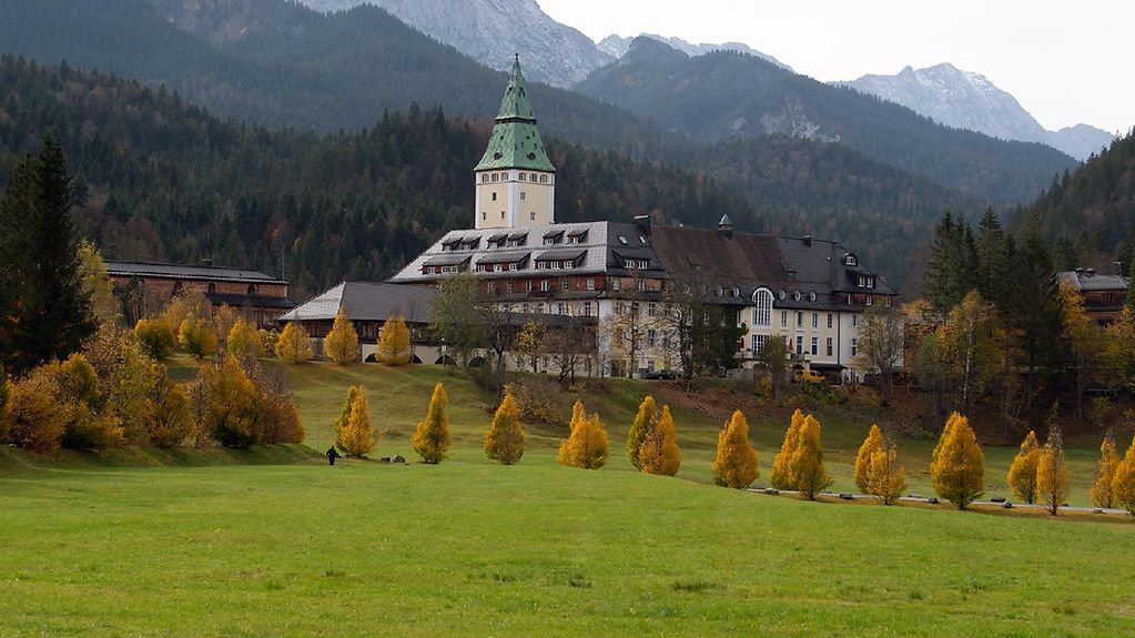 Photograph of Schloss Elmau in Bavaria.