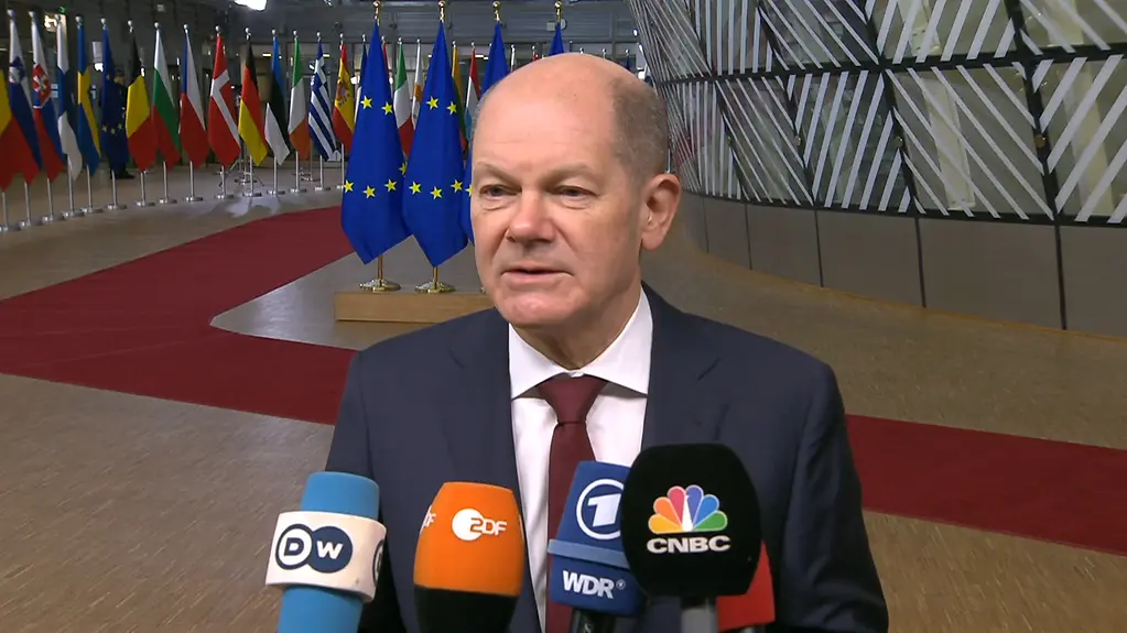 Bundeskanzler Olaf Scholz beim EU-Rat