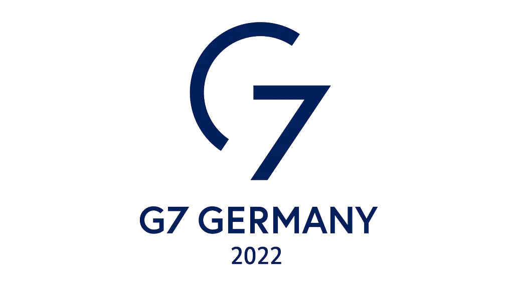Deutsches G7-Logo in blau auf wei0ßem Hintergrund.