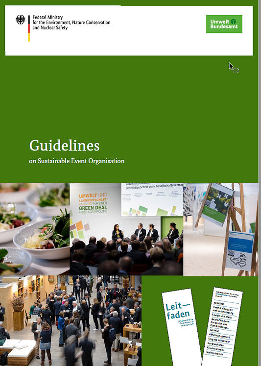 Titelbild der Publikation "Guidelines on Sustainable Event Organisation"