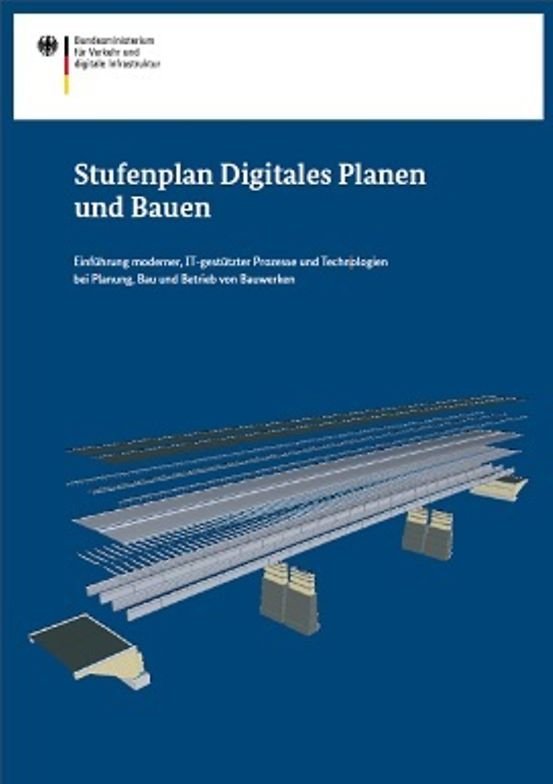 Titelbild der Publikation "Stufenplan Digitales Planen und Bauen"