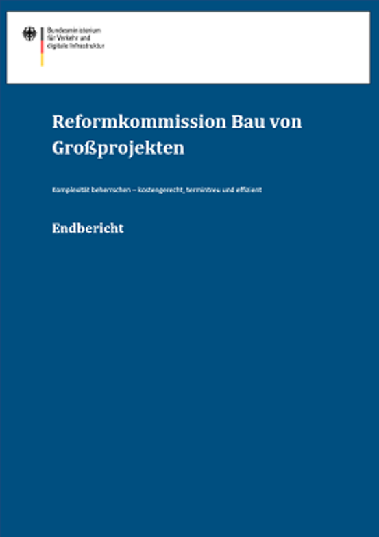 Titelbild der Publikation "Reformkommission Bau von Großprojekten - Endbericht"