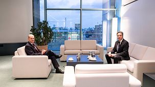 Bundeskanzler Olaf Scholz mit US-Außenminister Antony Blinken.