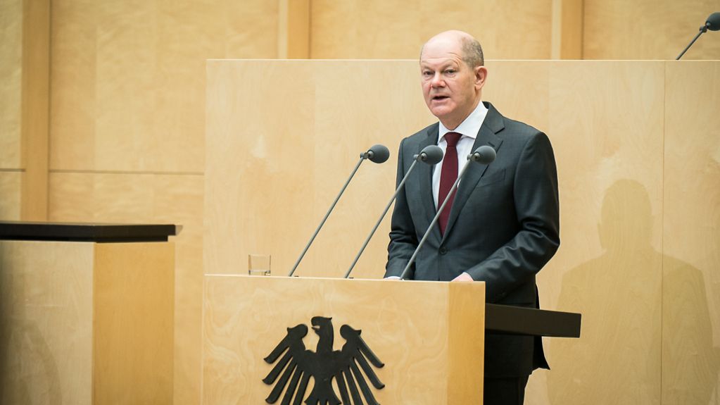 Le chancelier fédéral Olaf Scholz au Bundesrat