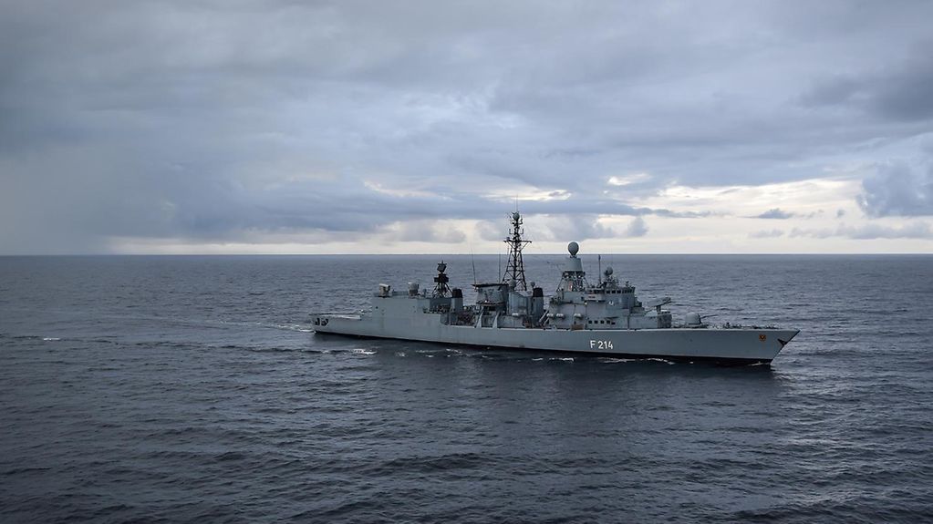 Frigate Lübeck (F214) on manoeuvres at sea as part of Vision 2020 in the Skagerrak strait, 7 October 2020.