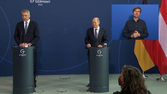 Bundeskanzler Scholz mit dem österreichischen Bundeskanzler Karl Nehammerammer 
