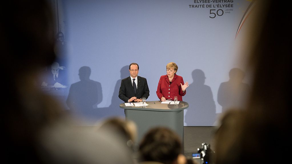 Bundeskanzlerin Merkel und Präsident Hollande
