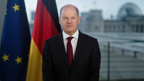 Bundeskanzler Scholz in seinem Videogrußwort für die Alliance4Ukraine