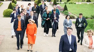 Bundeskanzler Olaf Scholz während der Kabinettklausur.