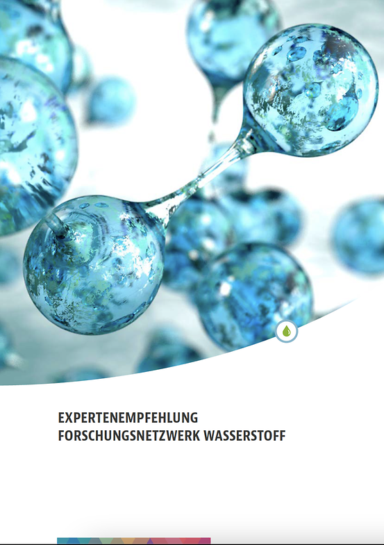 Titelbild der Publikation "Expertenempfehlung Forschungsnetzwerk Wasserstoff"
