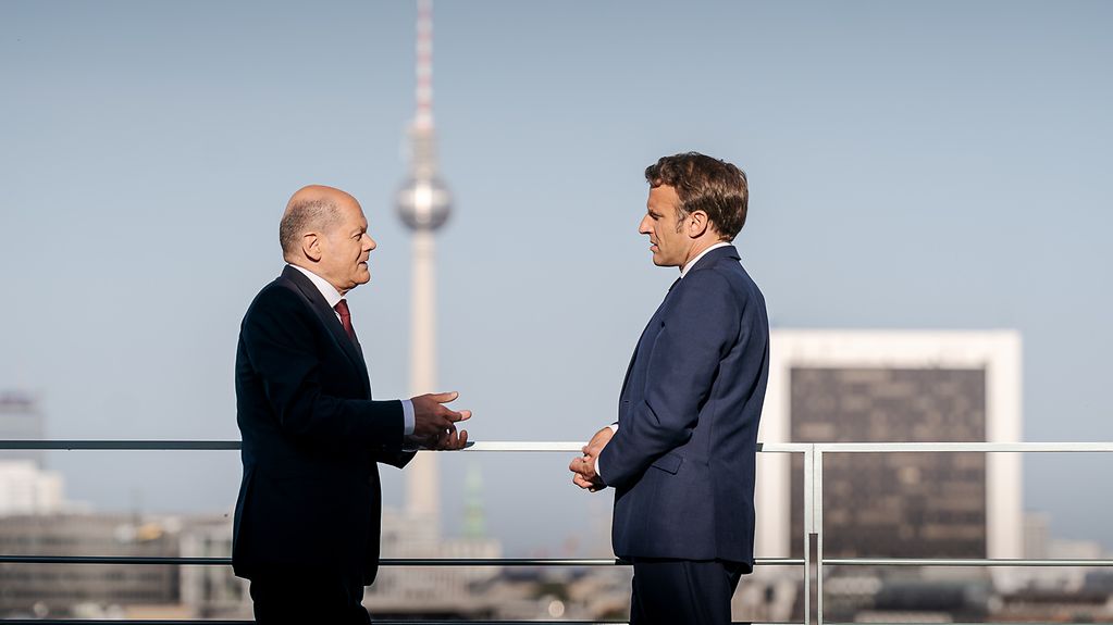 Le chancelier fédéral Olaf Scholz rencontre le président français Emmanuel Macron à Berlin.