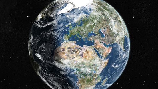 Erdkugel als Satellitenbild aus dem Weltall