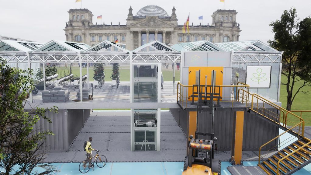 3D Visualisierung CUBES Circle vor dem Reichstag