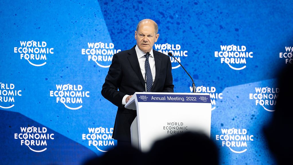 Federal Chancellor Scholz addresses the World Economic Forum in Davos.