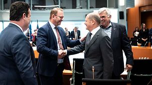 Federal Chancellor Olaf Scholz at the presentation of the “Alliance for Transformation”.