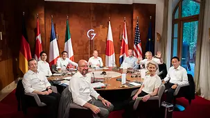 G7 group photo at the start of the third working session
