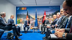 Kanzler Scholz und der türkische Präsident Erdogan beim Nato-Gipfel in Madrid