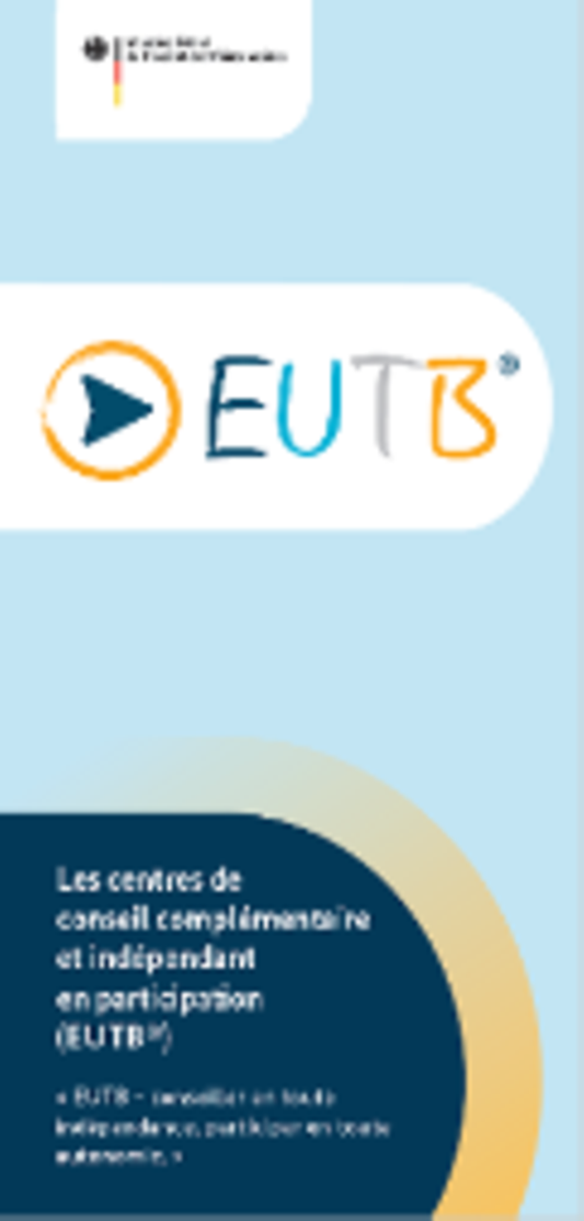 Titelbild der Publikation "Les services de conseil complémentaire et indépendant en participation (EUTB) (französisch)"