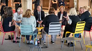 Bundeskanzler Olaf Scholz bei der Gedenkveranstaltung zum Hochwasser im Ahrtal.
