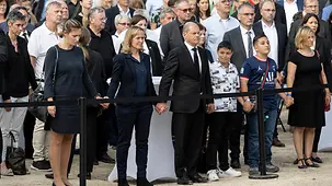 Federal Chancellor Olaf Scholz at the commemoration ceremony to mark the flood disaster in the Ahr valley.