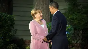 Chancellor Angela Merkel and the American President Barack Obama