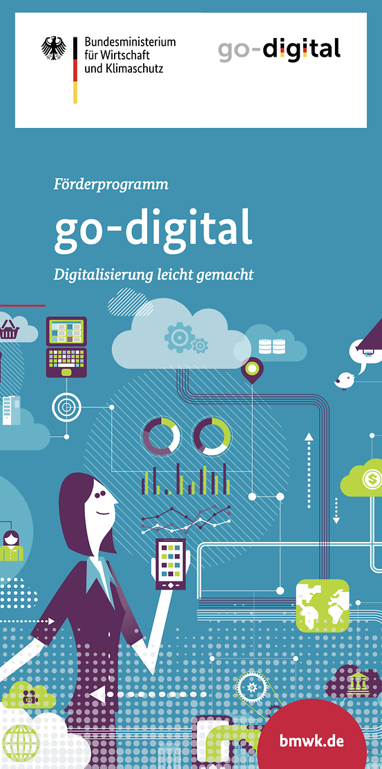Titelbild der Publikation "Förderprogramm go-digital (barrierefrei)"