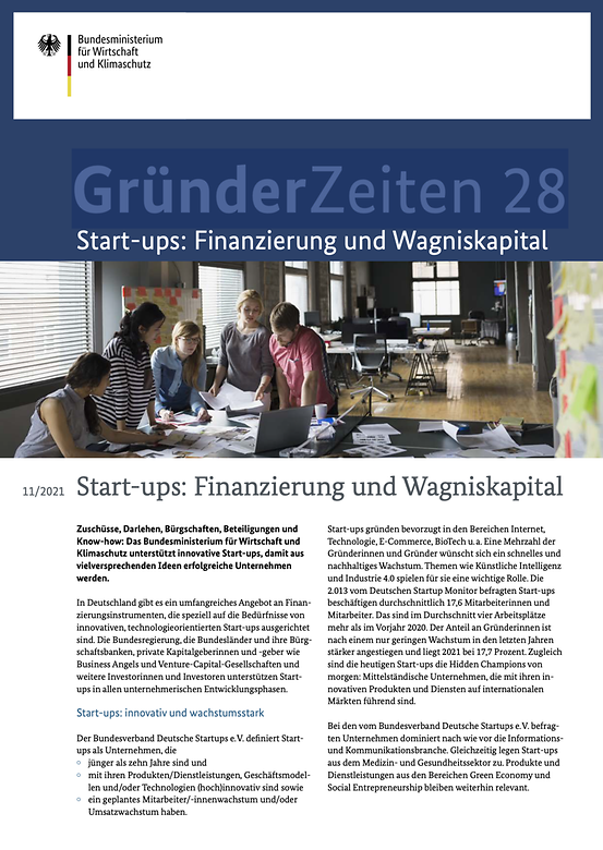 Titelbild der Publikation "GründerZeiten Nr. 28: Start-ups: Finanzierung und Wagniskapital"