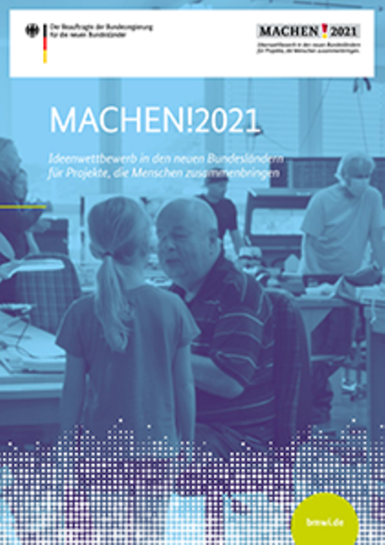 Titelbild der Publikation "Machen!2021 – Broschüre zur Vorstellung der prämierten Projekte"