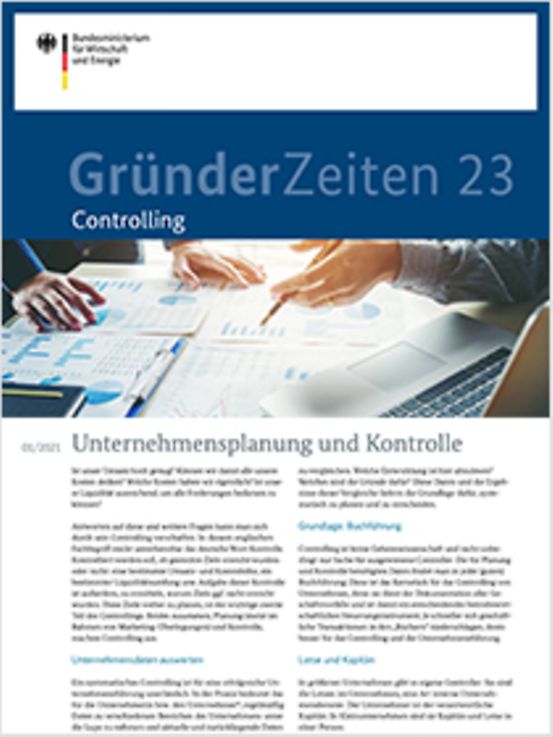 Titelbild der Publikation "GründerZeiten Nr. 23: Controlling"