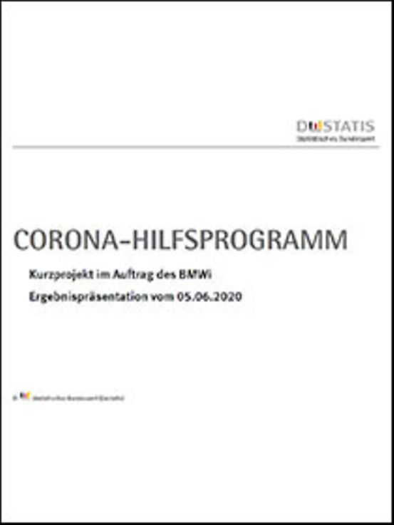 Titelbild der Publikation "Corona-Hilfsprogramm"