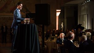 Toast von Justin Trudeau, Kanadas Premierminister, bei einem Abendessen mit Bundeskanzler Olaf Scholz.
