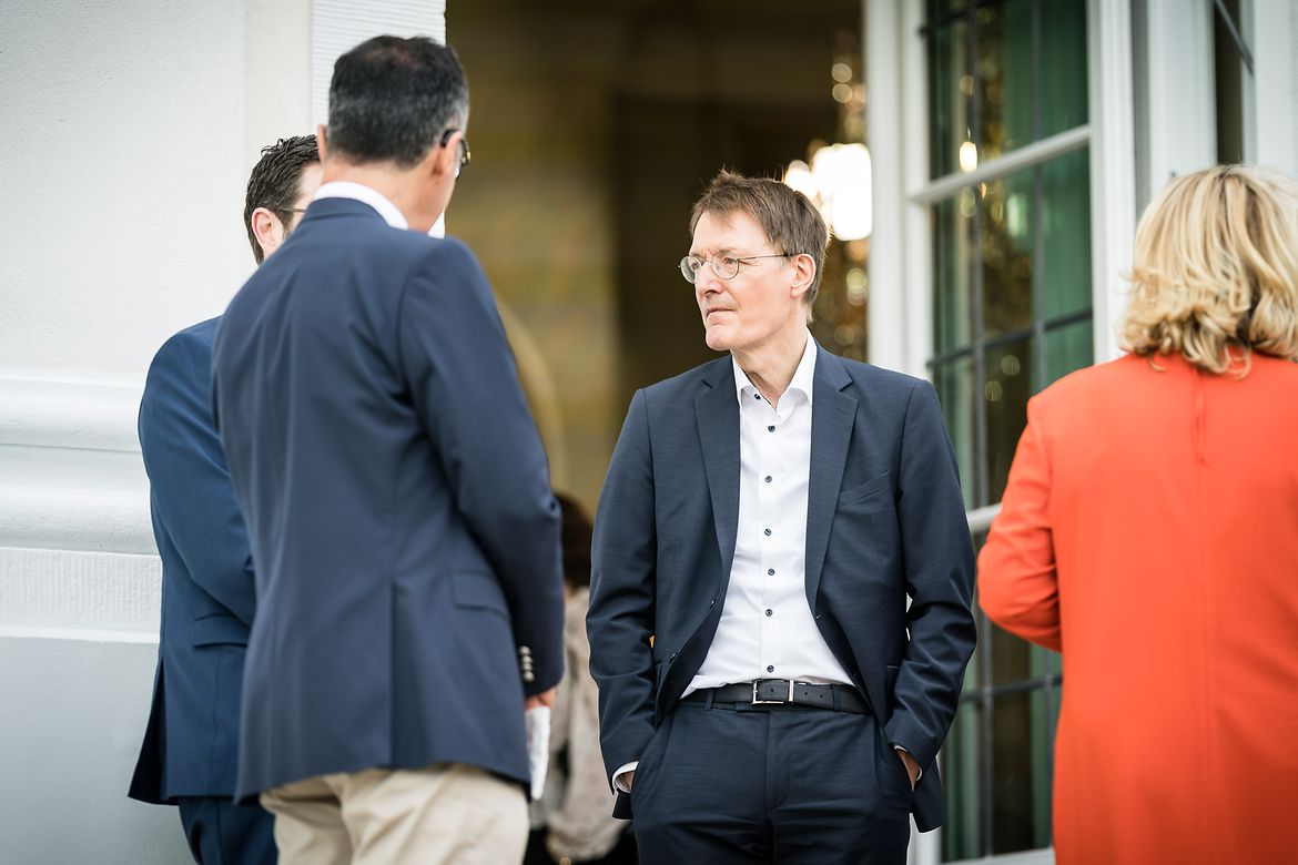 Federal Minister of Health, Karl Lauterbach, during the closed Cabinet meeting at Schloss Meseberg
