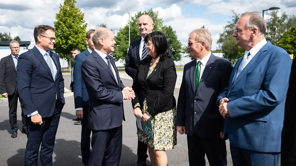 Bundeskanzler Olaf Scholz und die Ministerpräsidenten der ostdeutschen Kohleländer