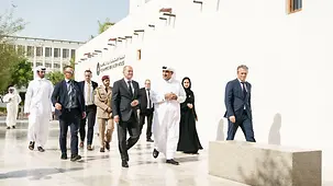 Federal Chancellor Olaf Scholz on a visit to the Mohammed Bin Jassim Building.