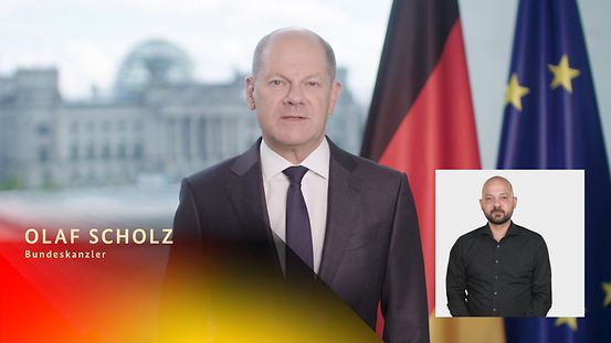 Bundeskanzler Olaf Scholz zum Tag der deutschen Einheit