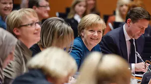 Bundeskanzlerin Angela Merkel während des Treffens im Kanzleramt