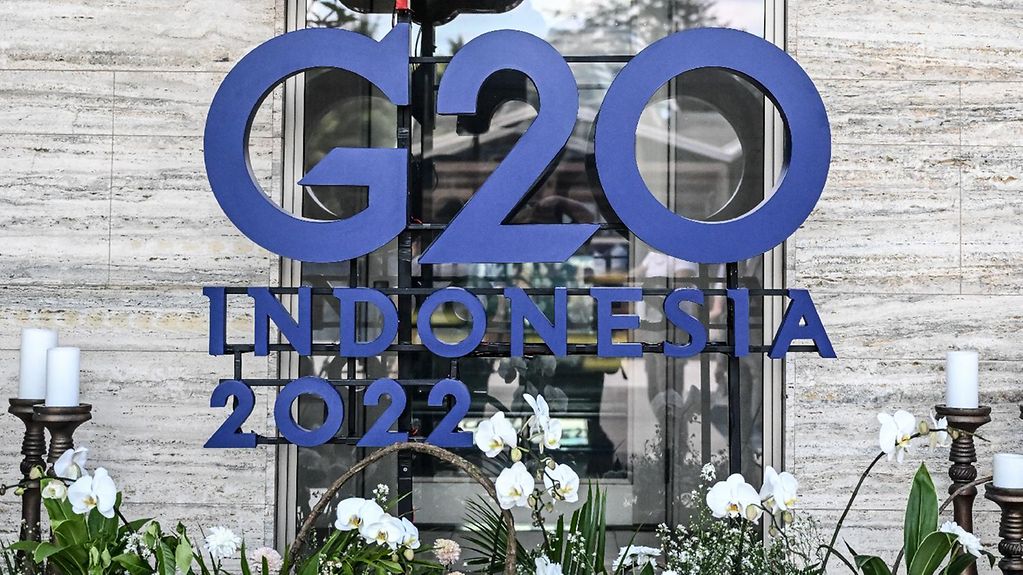 Logo des G20-Gipfel in Indonesien