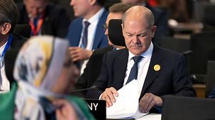 Federal Chancellor Olaf Scholz at the Climate Change Conference.