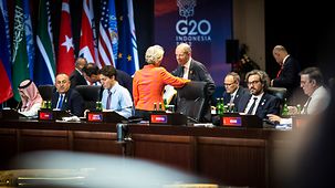 Bundeskanzler Olaf Scholz beim G20-Gipfel auf Bali.