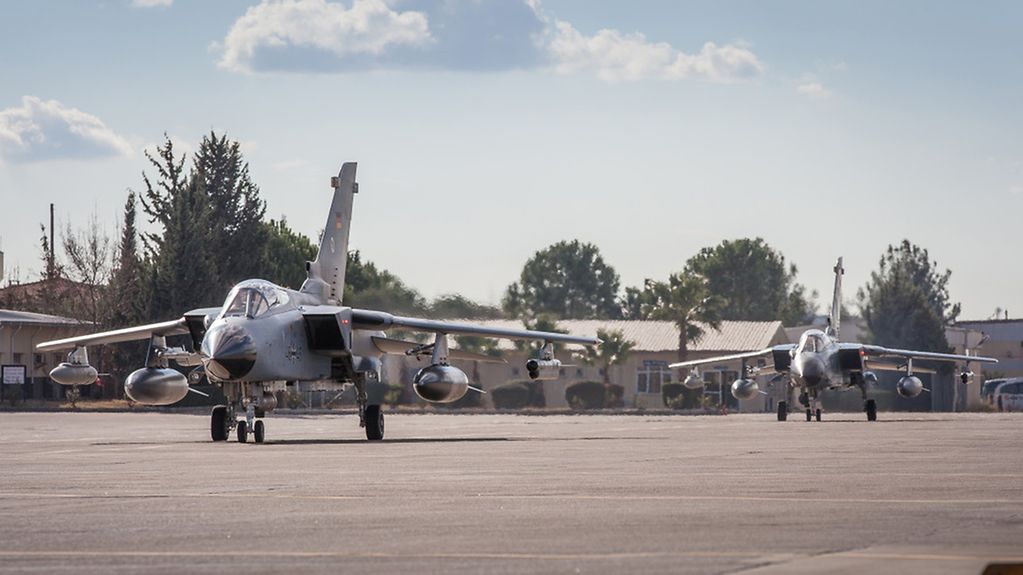 Rückkehr der Recce Tornados von ihrem ersten Einsatzflug im Rahmen des Einsatzes Counter DAESH auf der Air Base in Incirlik.