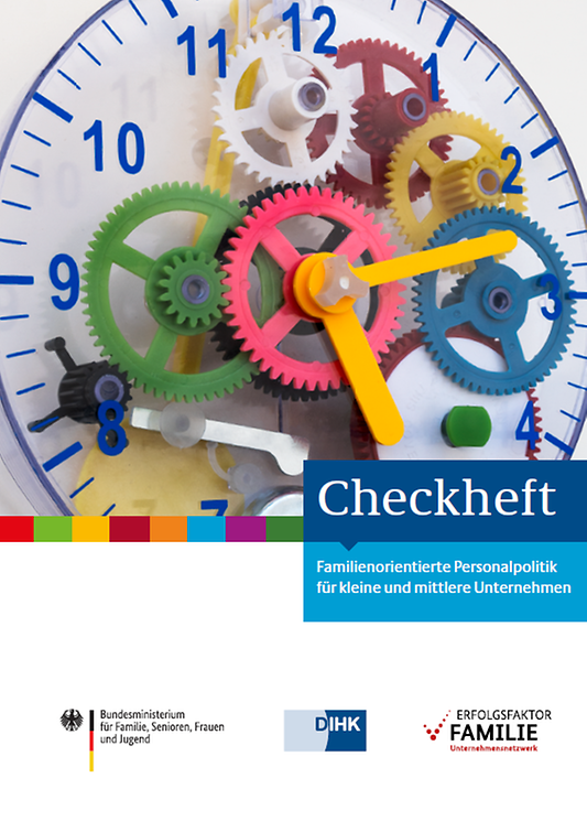 Titelbild der Publikation "Checkheft - Familienorientierte Personalpolitik für kleine und mittlere Unternehmen"