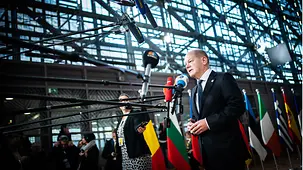 Bundeskanzler Olaf Scholz beim EU-Rat.