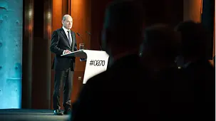 Federal Chancellor Olaf Scholz addressing the "70th Anniversary of the German Eastern Business Association”.