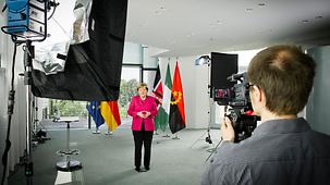 Sur la photo, on voit la chancelière Angela Merkel.