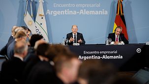 Le chancelier allemand et le président argentin