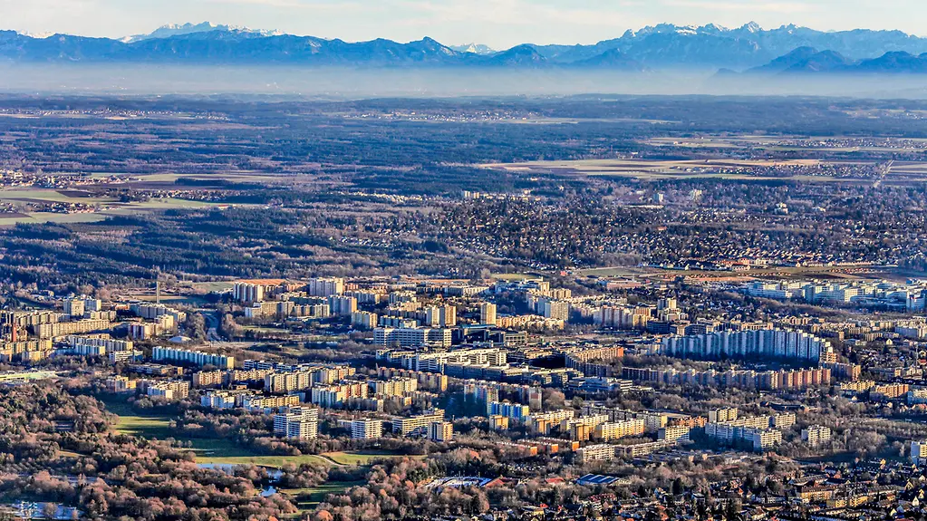 Quartier de Neuperlach à Munich : les projets phares consistent à créer dans l’ensemble de l’Union européenne des espaces plus durables, plus inclusifs et plus esthétiques. 