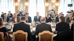 während der Kabinettsklausur auf Schloss Meseberg.
