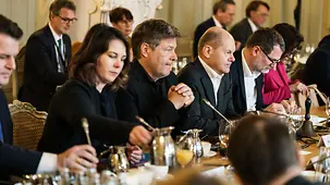 während der Kabinettsklausur auf Schloss Meseberg.