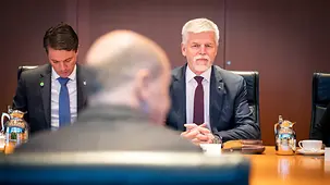 Federal Chancellor Scholz in conversation with Petr Pavel, President of the Czech Republic.